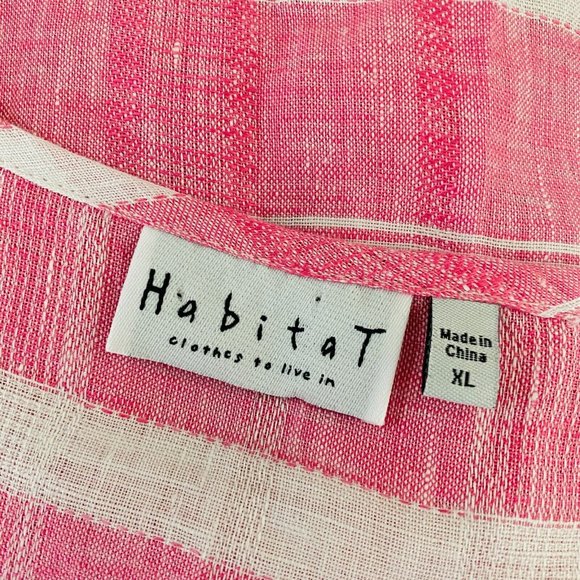 Habitat Pretty Artsy Opposing Stripes Asymmetric Button Accented Tunic Top XL - Picture 8 of 8